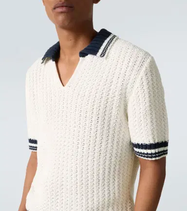 Orlebar Brown Swift crochet striped cotton polo shirt | Thumbnail 5