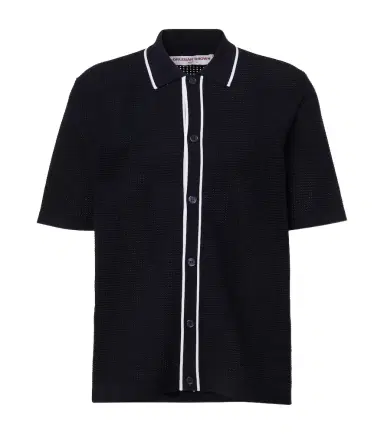 Orlebar Brown Roddy waffle-knit bowling shirt | Thumbnail 1 Orlebar Brown Roddy waffle-knit bowling shirt | Thumbnail 1