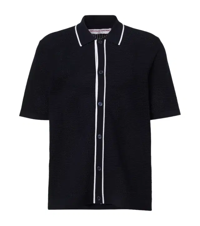 Orlebar Brown Roddy waffle-knit bowling shirt