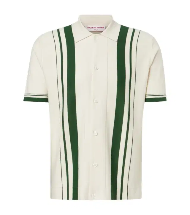 Orlebar Brown Tiernan striped cotton bowling shirt
