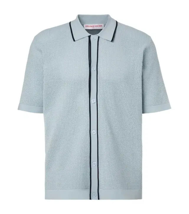 Orlebar Brown Roddy waffle-knit bowling shirt