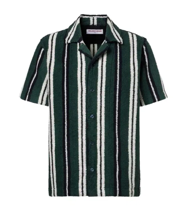 Orlebar Brown Griffith striped terry bowling shirt