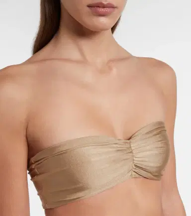 Jade Swim Ava metallic-effect bandeau bikini top | Thumbnail 2