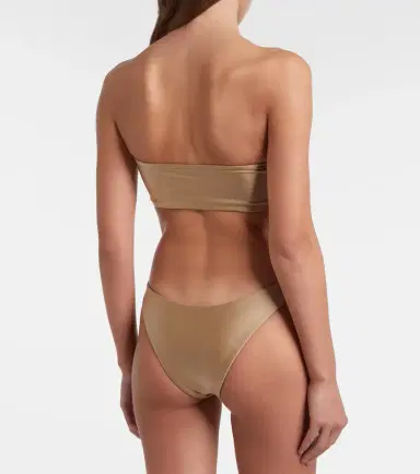 Jade Swim Ava metallic-effect bandeau bikini top | Thumbnail 3
