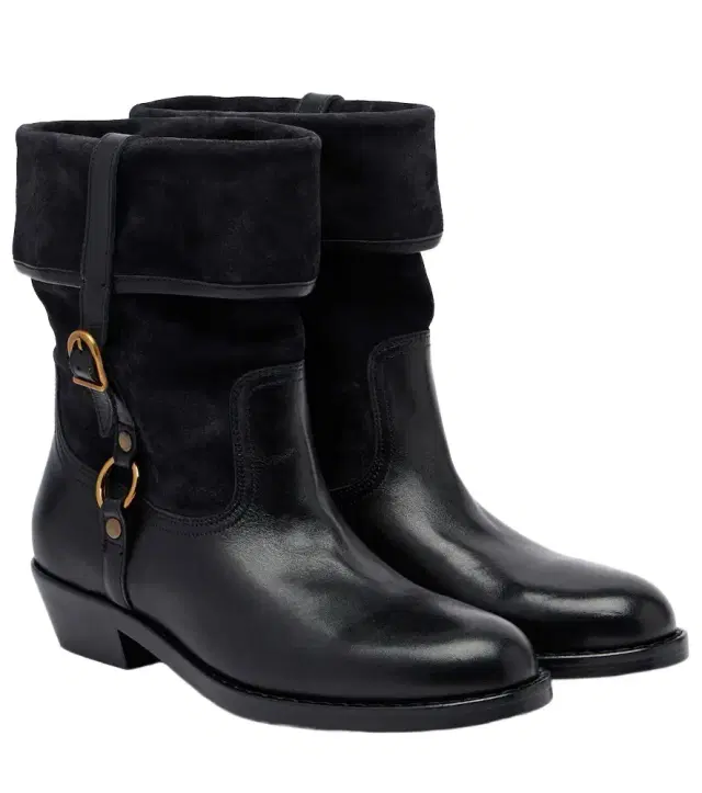 Ildra 35 leather and suede ankle boots