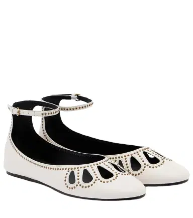 Isabel Marant Bloris studded cutout leather ballet flats | Thumbnail 1 Isabel Marant Bloris studded cutout leather ballet flats | Thumbnail 1