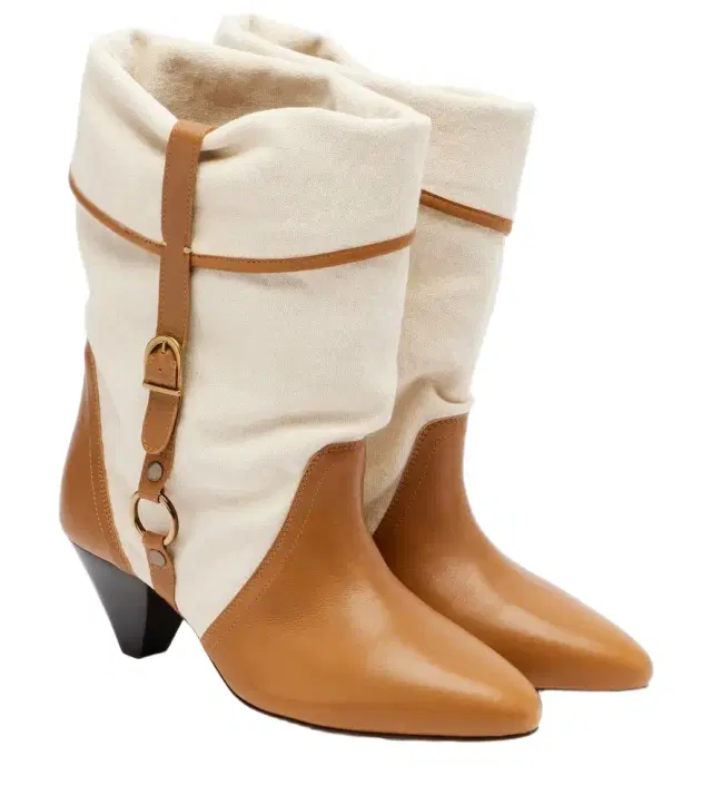 Isabel Marant Darner 55 leather-trimmed ankle boots