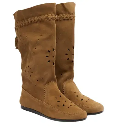 Isabel Marant Welky laser-cut suede mid-calf boots | Thumbnail 1