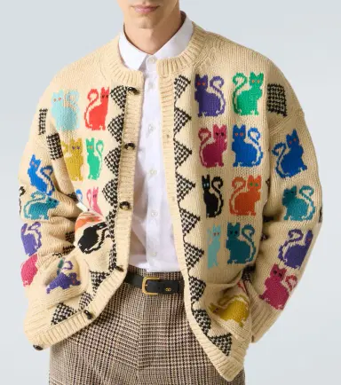 Valentino Jacquard virgin wool cardigan | Thumbnail 3 Valentino Jacquard virgin wool cardigan | Thumbnail 3
