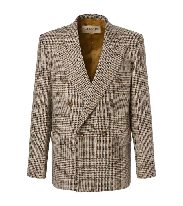 Prince of Wales check virgin wool blazer
