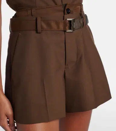 Sacai Belted satin-trimmed shorts | Thumbnail 2