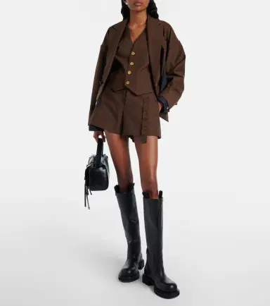 Sacai Belted satin-trimmed shorts | Thumbnail 3