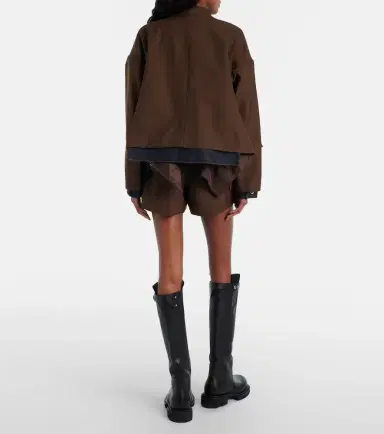 Sacai Belted satin-trimmed shorts | Thumbnail 4
