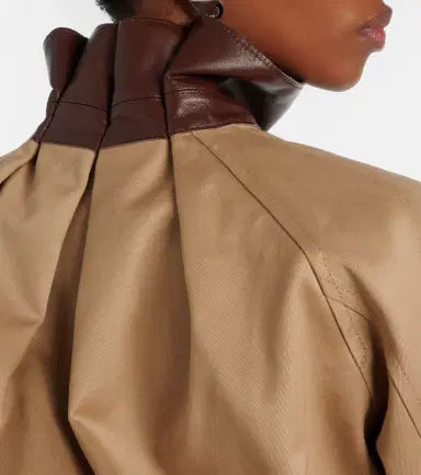 Sacai Leather-trimmed cotton blouson jacket | Thumbnail 2 Sacai Leather-trimmed cotton blouson jacket | Thumbnail 2
