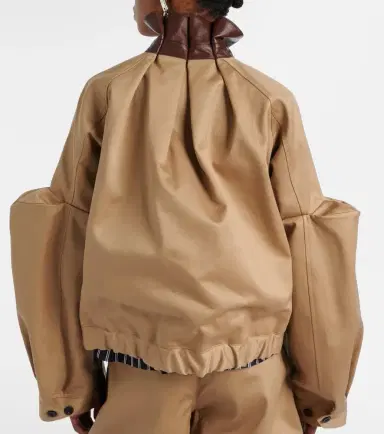 Sacai Leather-trimmed cotton blouson jacket | Thumbnail 7 Sacai Leather-trimmed cotton blouson jacket | Thumbnail 7