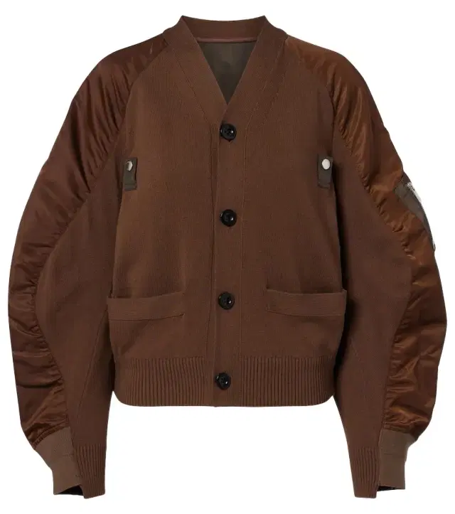 Sacai Cotton-blend and twill cardigan