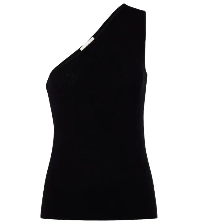 Lisa Yang One-shoulder cotton and cashmere top