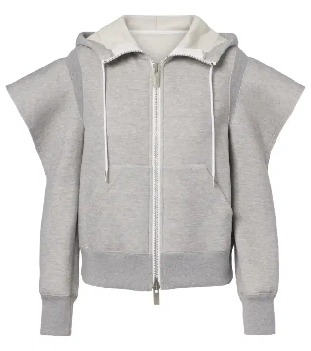 Sacai Cutout cotton-blend fleece hoodie
