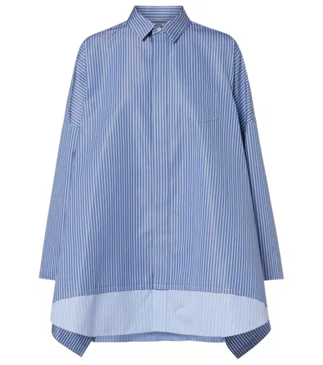Sacai Striped oversized cotton-blend shirt