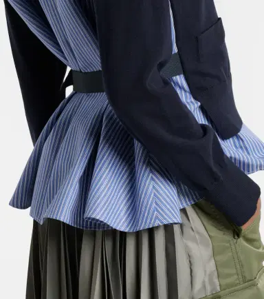Sacai Layered striped cotton cardigan | Thumbnail 4 Sacai Layered striped cotton cardigan | Thumbnail 4