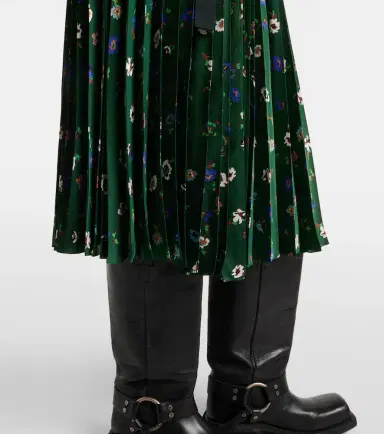 Sacai Floral plissé satin midi skirt | Thumbnail 2