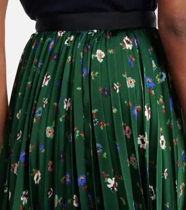 Sacai Floral plissé satin midi skirt | Thumbnail 5