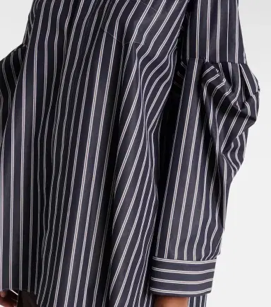 Sacai Striped oversized cotton-blend shirt | Thumbnail 5