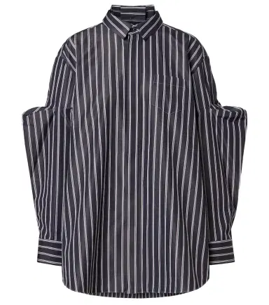 Sacai Striped oversized cotton-blend shirt | Thumbnail 1