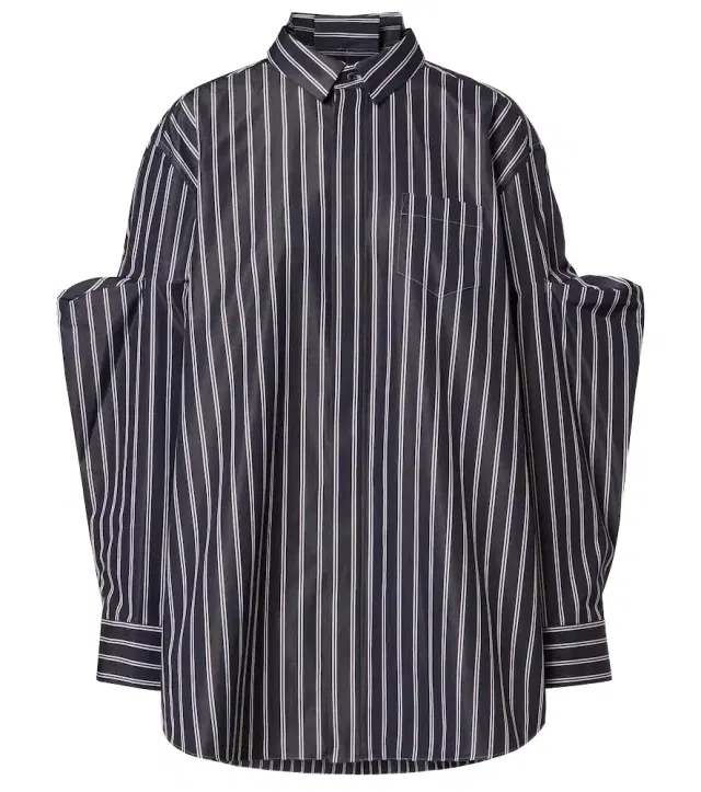 Striped oversized cotton-blend shirt