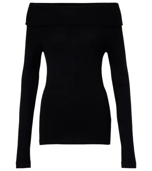 Off-shoulder cotton and cashmere top