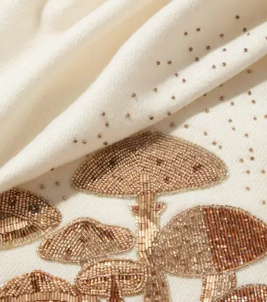 Jonathan Adler Mushrooms beaded wool throw | Thumbnail 2