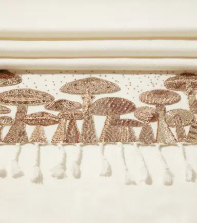 Jonathan Adler Mushrooms beaded wool throw | Thumbnail 4