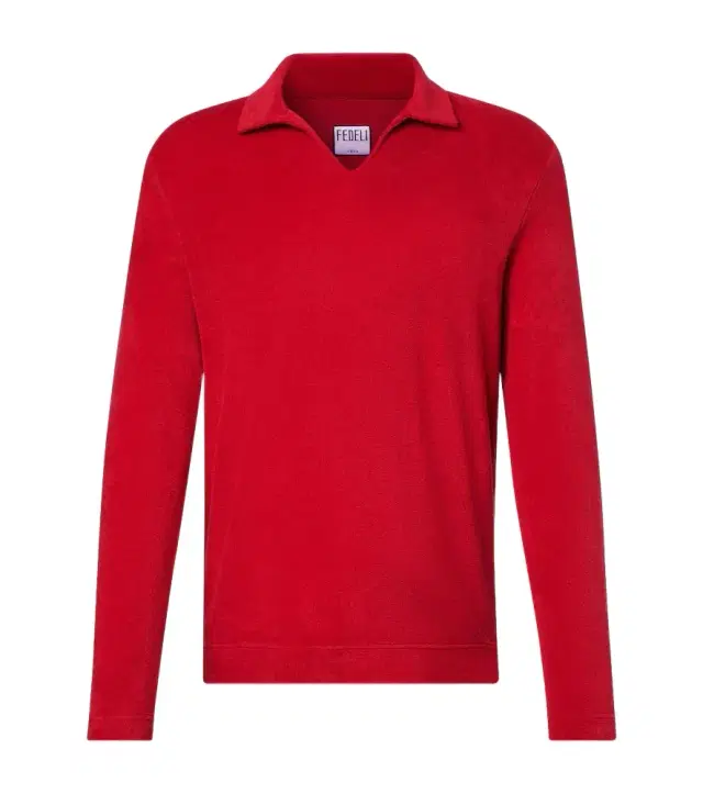 Peter cotton terry polo sweater