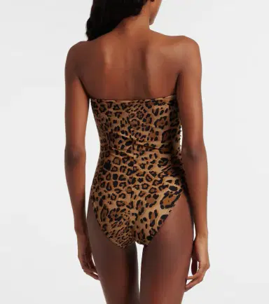 Karla Colletto Leopard-print ruched strapless swimsuit | Thumbnail 2