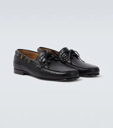 Valentino Garavani Palm Avenue VLogo leather boat shoes | Thumbnail 4