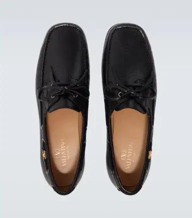 Valentino Garavani Palm Avenue VLogo leather boat shoes | Thumbnail 6