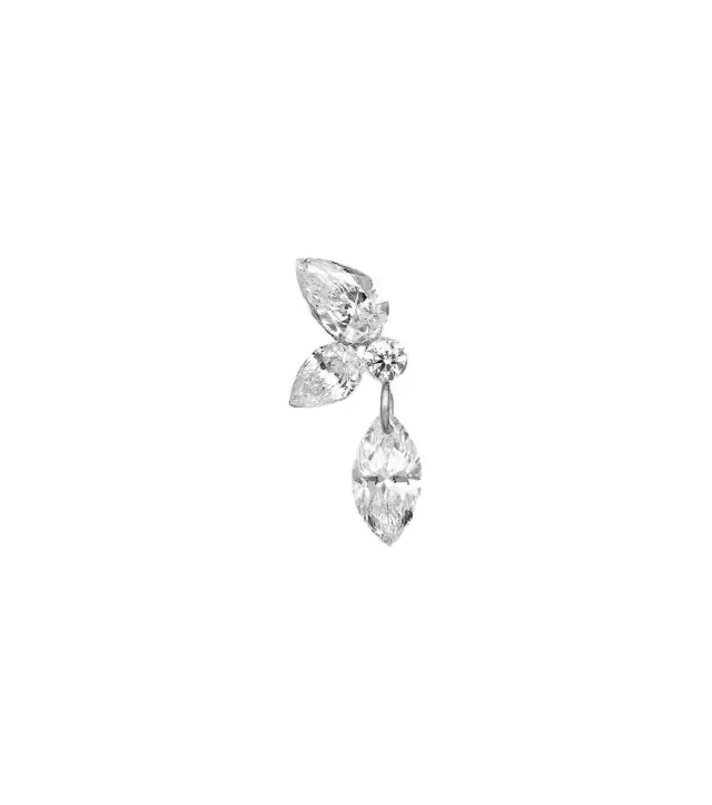 18kt white gold earring with diamonds