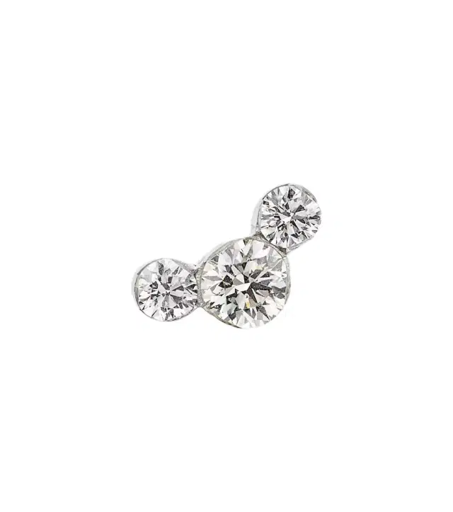 18kt white gold single earring with diamonds