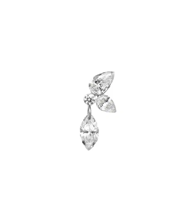 Echo 18kt white gold single earring with diamonds