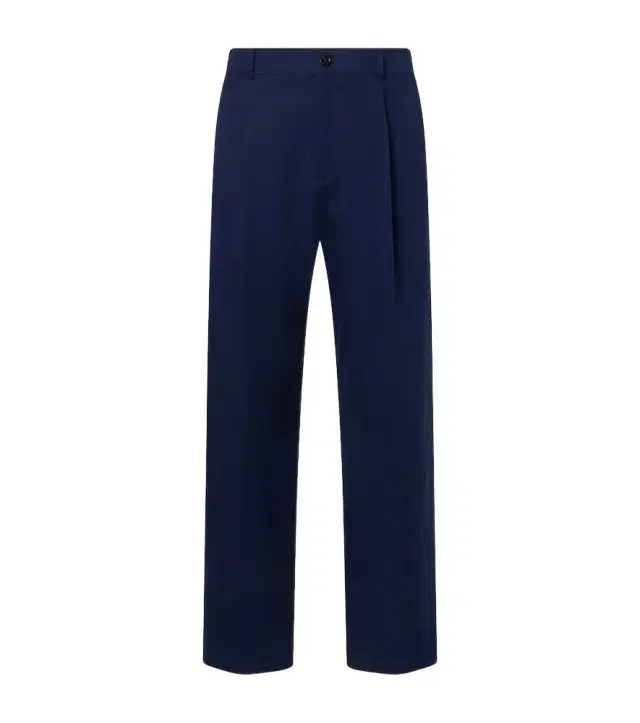 Cotton gabardine straight pants