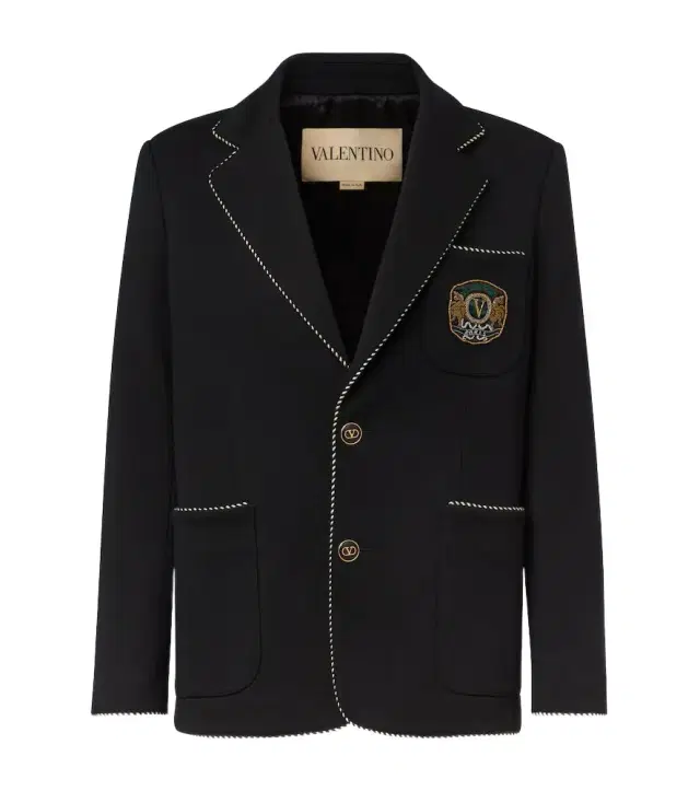 Valentino Embroidered virgin wool blazer