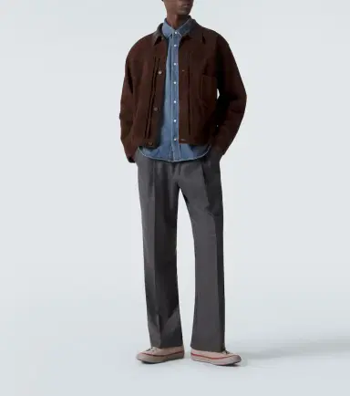 A.PRESSE A. Presse 1st Type leather-trimmed suede jacket | Thumbnail 3 A.PRESSE A. Presse 1st Type leather-trimmed suede jacket | Thumbnail 3