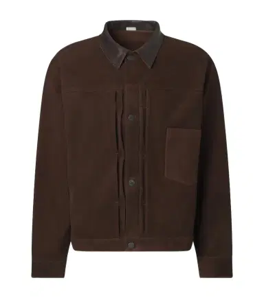 A.PRESSE A. Presse 1st Type leather-trimmed suede jacket | Thumbnail 1 A.PRESSE A. Presse 1st Type leather-trimmed suede jacket | Thumbnail 1
