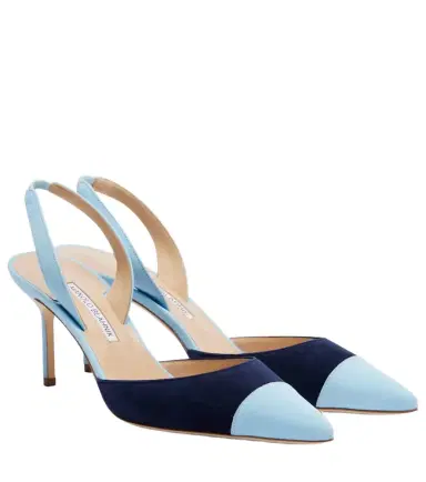 Manolo Blahnik Capsli suede slingback pumps | Thumbnail 1 Manolo Blahnik Capsli suede slingback pumps | Thumbnail 1