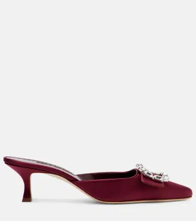 Manolo Blahnik Mayjou 50 crystal-embellished satin mules | Thumbnail 2 Manolo Blahnik Mayjou 50 crystal-embellished satin mules | Thumbnail 2