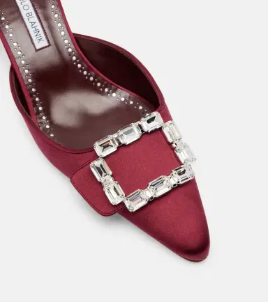 Manolo Blahnik Mayjou 50 crystal-embellished satin mules | Thumbnail 3 Manolo Blahnik Mayjou 50 crystal-embellished satin mules | Thumbnail 3