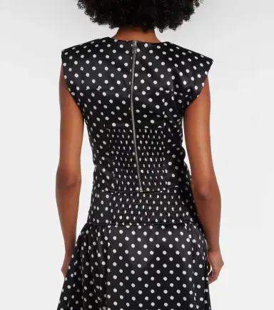 Ganni Polka-dot satin corset top | Thumbnail 3