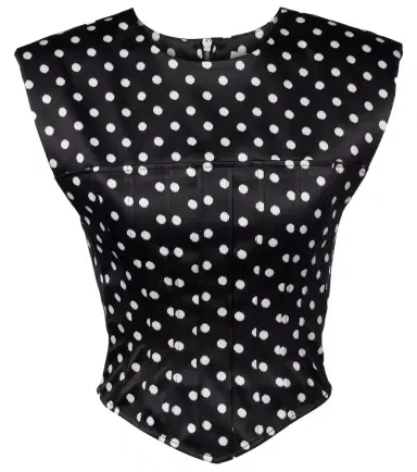 Ganni Polka-dot satin corset top | Thumbnail 1