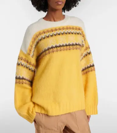 Ganni Fair Isle alpaca and wool-blend intarsia sweater | Thumbnail 2