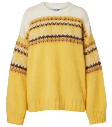 Ganni Fair Isle alpaca and wool-blend intarsia sweater | Thumbnail 1